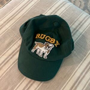Like new Janie and Jack size 4T/5T green rugby hat with dog